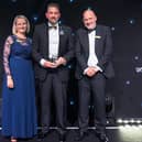 Celebration of Achievement 2024 Patient Choice winner.  Pictured L-R: Dawn Parkes, Chief Nurse with Richard Atkinson and Simon Morritt, Chief Executive of the Trust