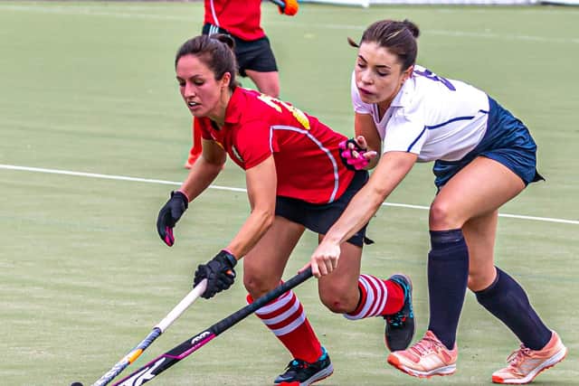 Millie Storr, right, put Whitby Ladies 1-0 ahead at Newcastle.