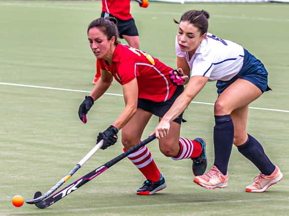 Millie Storr, right, put Whitby Ladies 1-0 ahead at Newcastle.