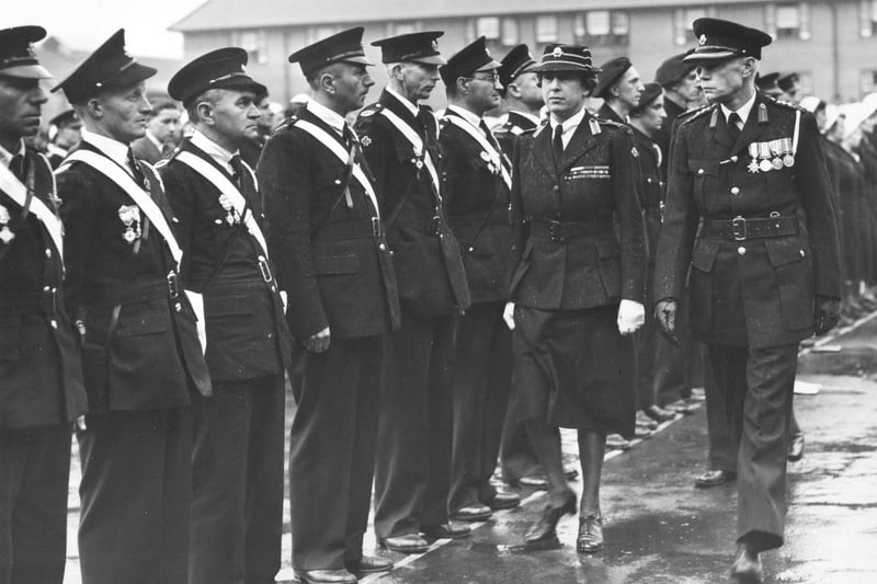 The Princess Royal inspects the Red Cross at Burniston Roadd Barracks. (Year unknown)