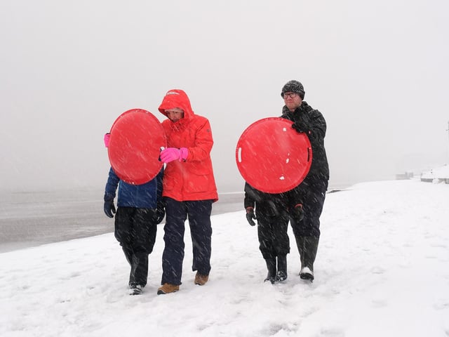 Walking through a blizzard on North Bay. photo: Richard Ponter