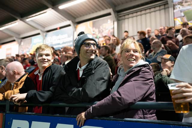 The home crowd are all smiles as Boro win 3-0 against Spennymoor Town. Photo by Wandering Photography