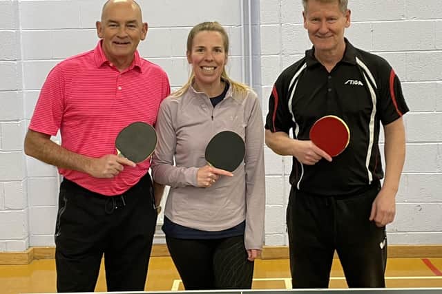Premier Club Eagles, from left, are Pete Kirk, Naomi Edwards and Ashley Hodgson. Photo by Karl Cousins