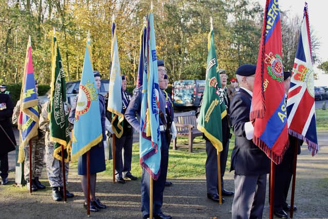 Standard bearers stand proud. Images courtesy of Yorkshire Rose Photography