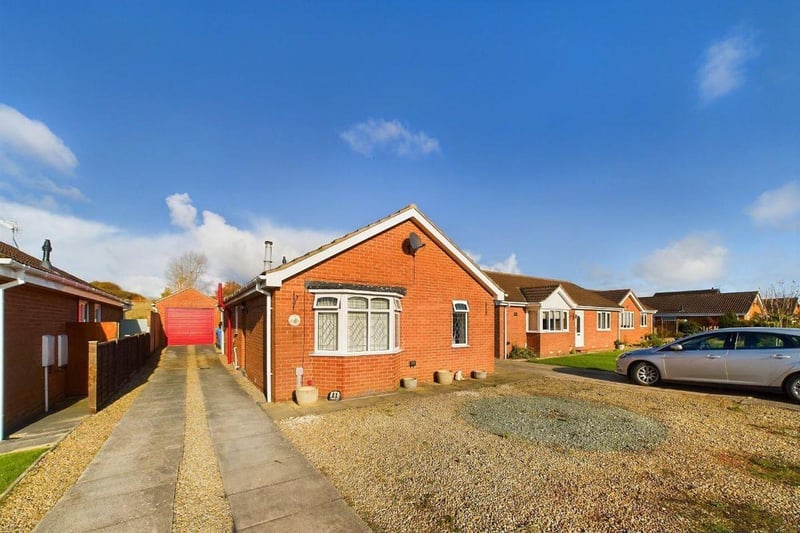 This two bedroom detached bungalow is for sale with Hunters for £230,000.