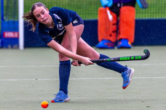 Georgia Stevenson netted for Whitby in the win at Durham. Photos by Brian Murfield