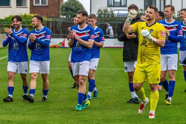 Whitby Town confirmed their NPL Premier Division status with a 1-0 home win against Blyth. Photo by Brian Murfield