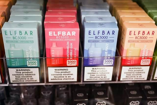 Elf Bar disposable vape flavored vaping e-cigarette products.