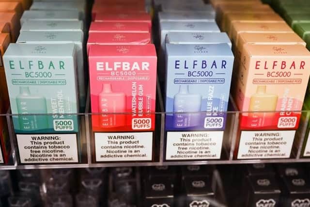 Elf Bar disposable vape flavored vaping e-cigarette products.