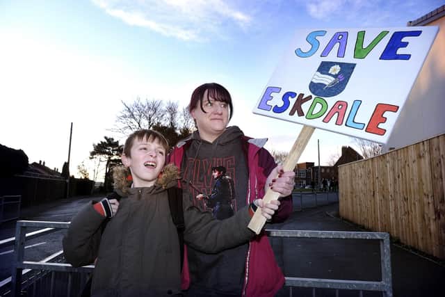 Protesting against the proposed closure of Eskdale School in Whitby.
picture: Richard Ponter