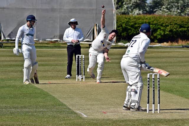 Connor Stephenson took 3-46 as Flixton lost by 14 runs at home to Fairburn. Photo by Simon Dobson