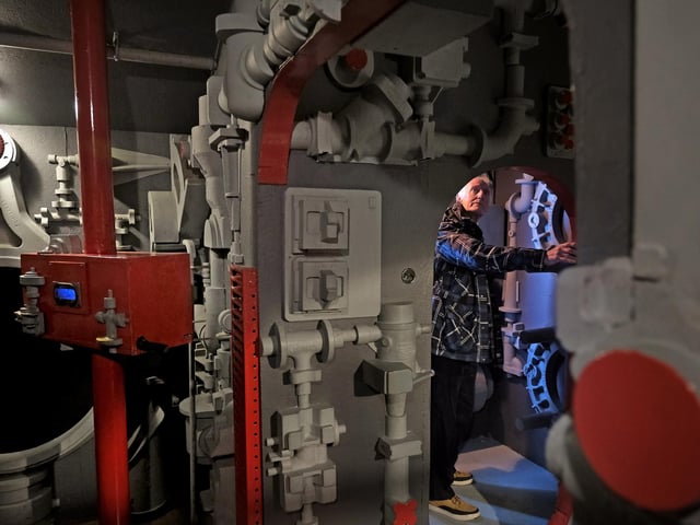 Entering the submarine