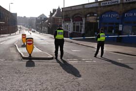 Police at St Thomas Street and Castle Road in Scarborough on March 8. picture: Richard Ponter