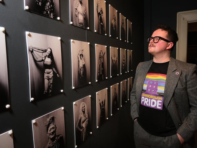 Scarborough Pride chair George Wakely checks out the exhibition