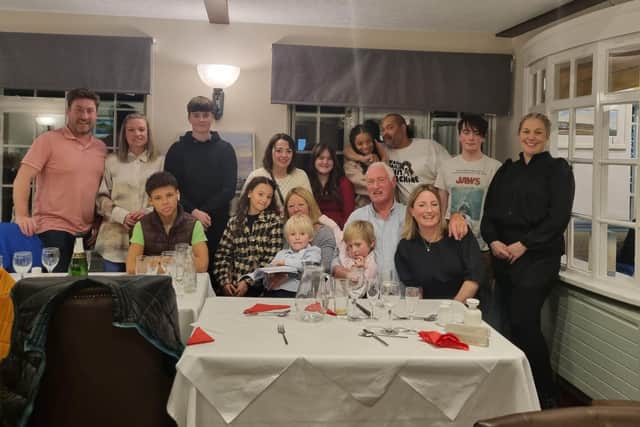 Jerry and Wendy Wellington celebrate their golden wedding with family at the Ellerby Hotel.