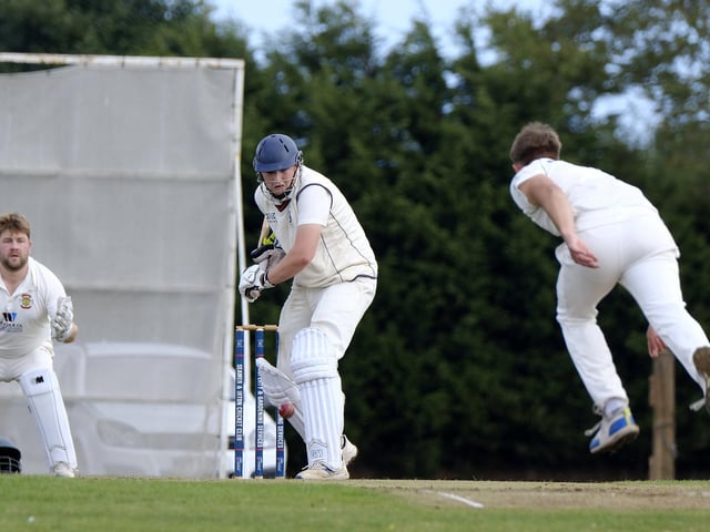 Opener Archie Graham keeps his eye on this delivery from Rich Malthouse