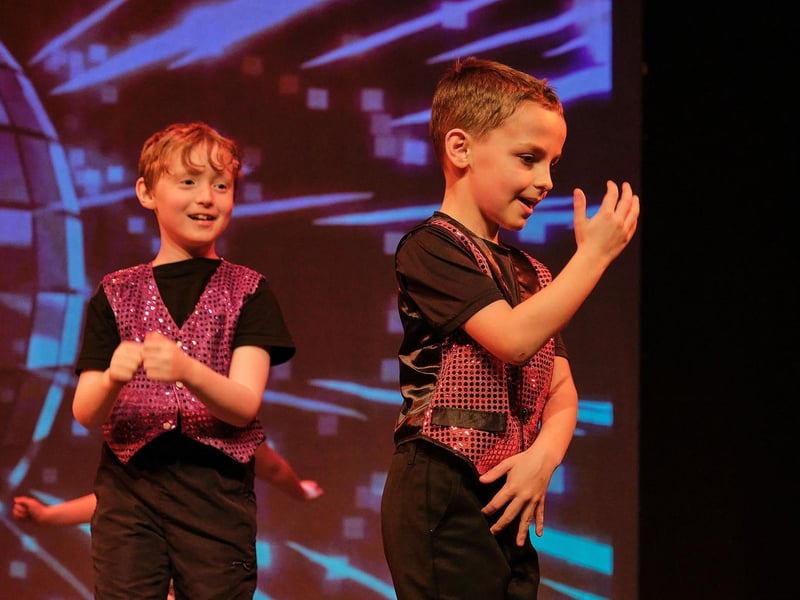 Youngsters on stage.