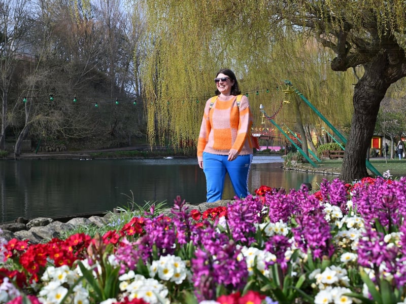 Having a spring stroll in Peasholm Park.