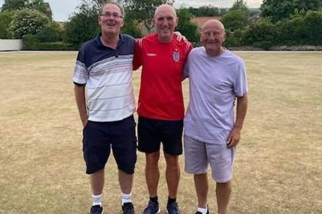 From left, runner-up Robert Child, Robin Hood's Bay's Tim Purcell and Merit winner Nigel Trotter.