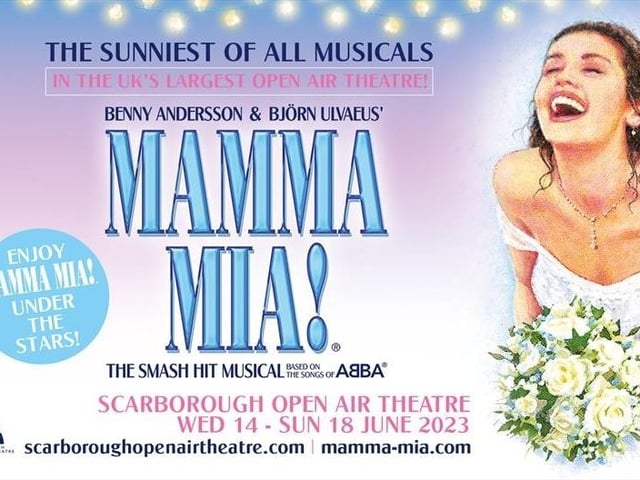 The smash hit musical 'Mama Mia!' is set to play six performances under the stars at Scarborough Open Air Theatre. Dates range from June from 14 to June 18 as part of the UK and International Tour.