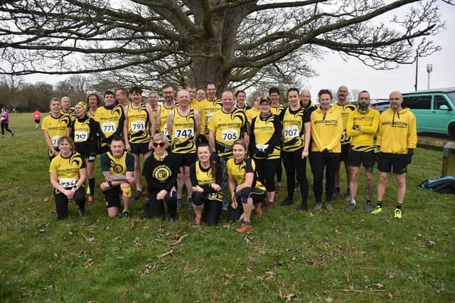 Bridlington Road Runners members line up at the East Yorkshire Cross Country League fixture at Beverley Westwood.