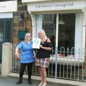 Healthcare Assistant Emma Matthews (left) and Business & Operations Manager Sharon O’Connor outside the Esk Moor Caring Ltd offices in Castleton.