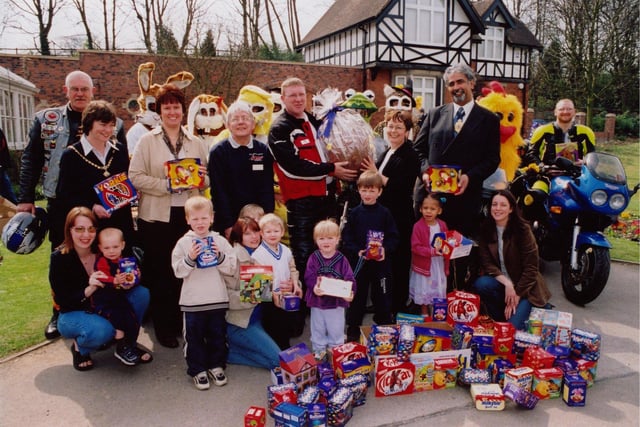 In 2003 children from Chesterfield Sure Start and Healthy Living Centre received an Easter treat courtesy of the Derbyshire branch of the British Motorcyclists Federation