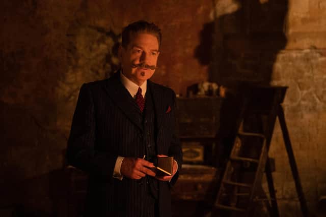 Kenneth Branagh plays Hercule Poirot in A Haunting in Venice which opens at the Hollywood Plaza on Friday September 15