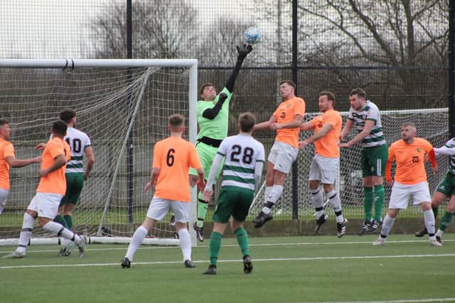 Edgehill keeper Callum Malone keeps out Tockwith