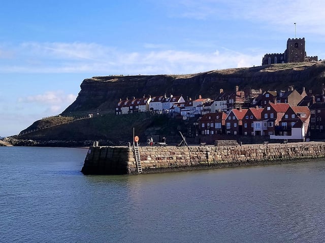 Whitby harbour in glorious sunshine.