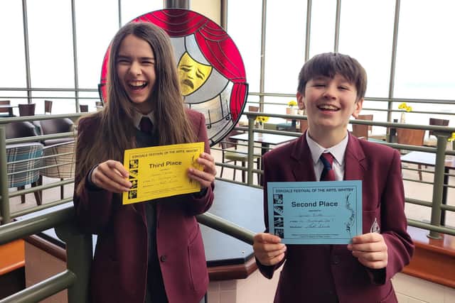 Ceritificates for Fyling Hall youngsters at the Eskdale Festival.