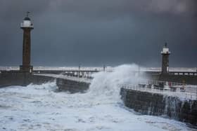 Large waves on the slipway in Whitby during a tidal surge. (Pic credit: Ceri Oakes)