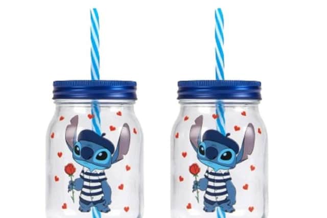 Disney Stitch Mason Jar With Straw Set of 2, £6.
