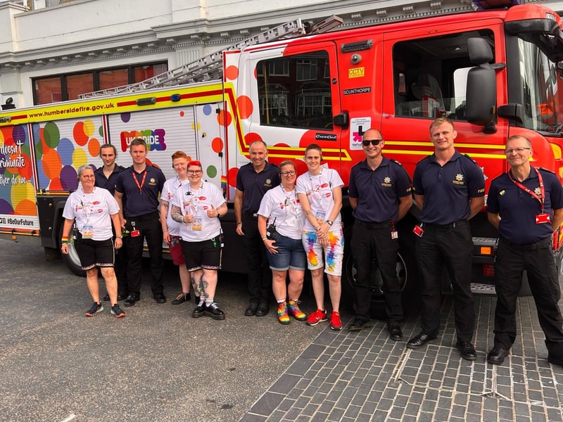Humberside Fire and Rescue Service were also part of the celebrations, pictured here with the Bridlington Pride Team.