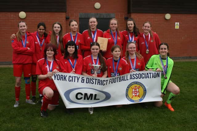 Scarborough Ladies Under-18s added the York FA Cup to their title success after their 3-1 defeat of Bishopthorpe. PHOTO: MATTY MASON