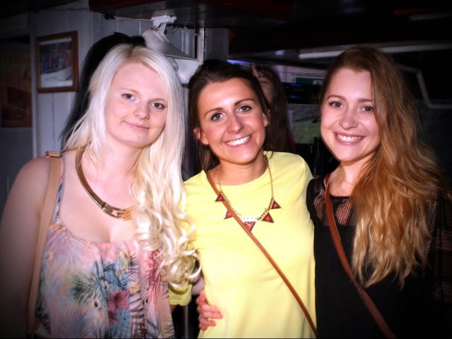 Keeleigh, Sammy and Emily at Catch The Wave's boat party.