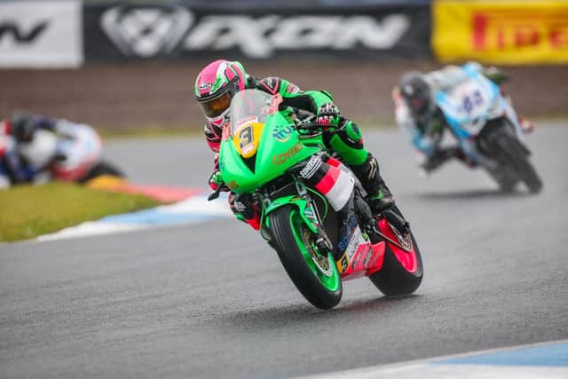 Ben Tolliday eases out of the wet hairpin at Knockhill. Photo: Colin Port Images