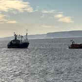 The stricken vessel was towed back to the harbour by Scarborough RNLI. (Photo: RNLI/Mick Cowper)