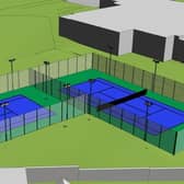 A 3D impression of the Whitby Tennis Courts.