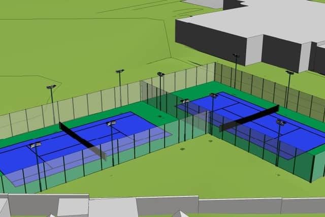 A 3D impression of the Whitby Tennis Courts.