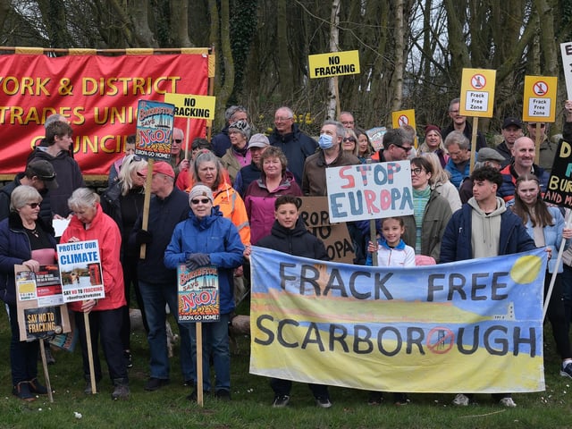 Anti-fracking protesters at the march. picture: Richard Ponter