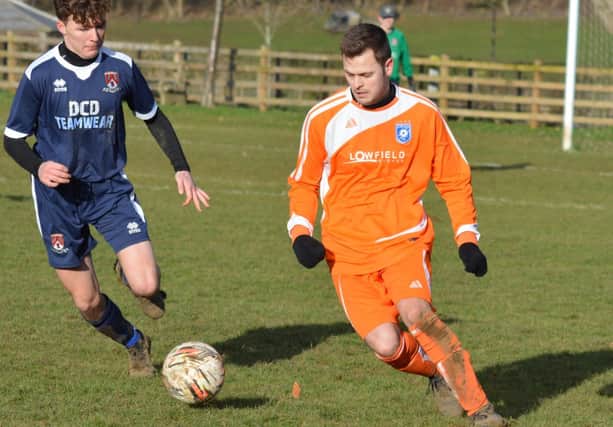 Heslerton's Jack Pinder hit a hat-trick in the 3-2 win