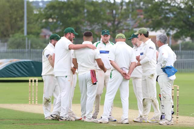 Bridlington 2nds celebrate claiming a wicket at home to Wykeham in SBL Division One. PHOTOS BY TCF PHOTOGRAPHY