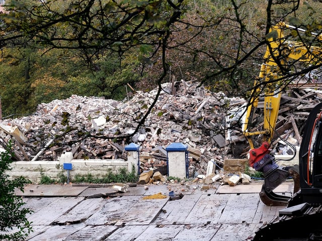 The hotel was originally damaged by a fire, but Storm Babet caused further damage.