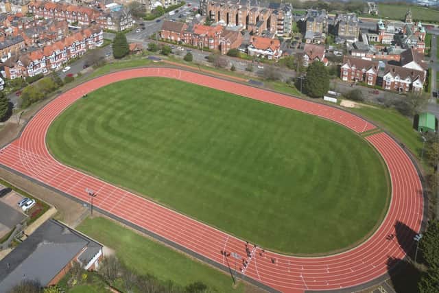 Aerial view of the new track.