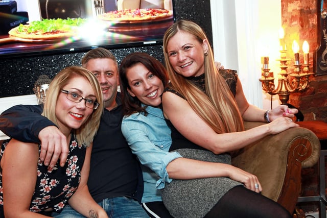 Claire, Paul, Christie and Leanne enjoy their big night out in Ink Lounge Bar.