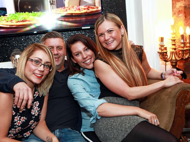 Claire, Paul, Christie and Leanne enjoy their big night out in Ink Lounge Bar.