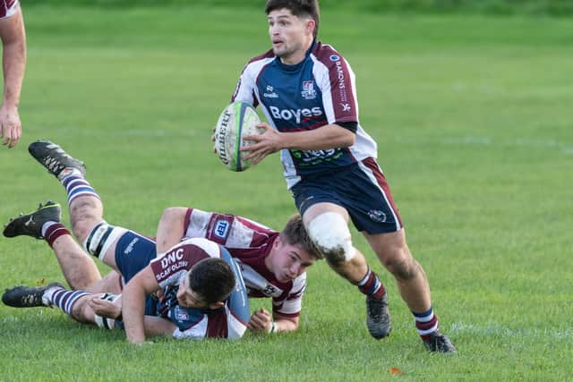 Jonty Holloway in action for Scarborough. PHOTOS BY ANDY STANDING