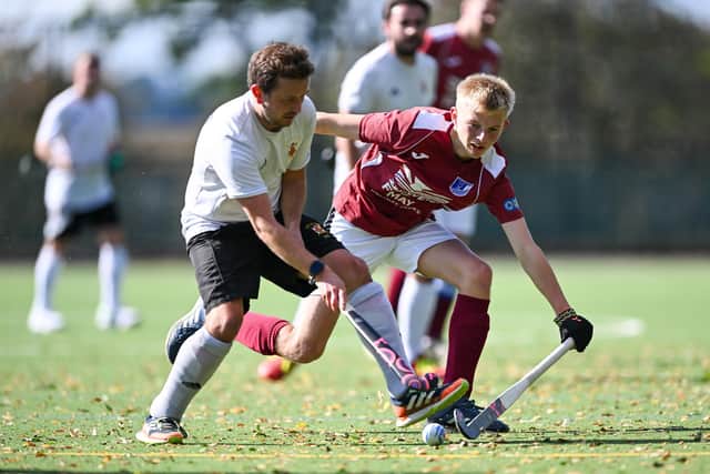 Monty Burlinson was player of the match for the Scarborough Hockey Club men's team in their loss at home to Ramgaria. Photo by Will Palmer