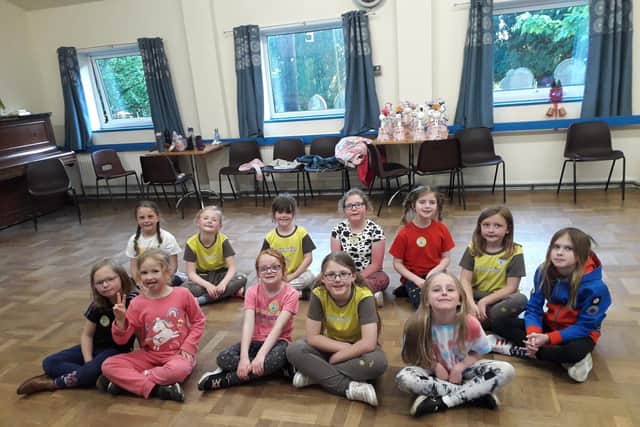 Local Rainbows, Brownies and Guides at the craft sessions.